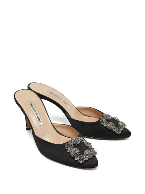 Manolo Blahnik pre-owned 80mm crystal-embellished mules - Black - zdjęcie produktu nr 1