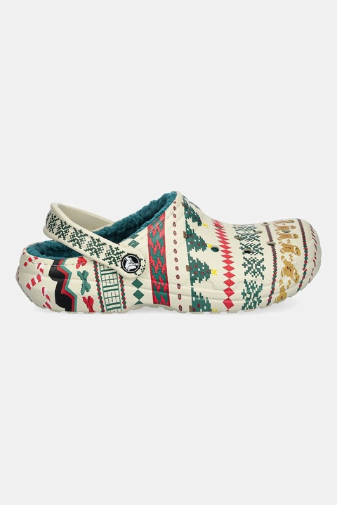 Crocs kapcie Classic Lined Fair Isle Clog kolor beżowy 212050 - zdjęcie produktu nr 2
