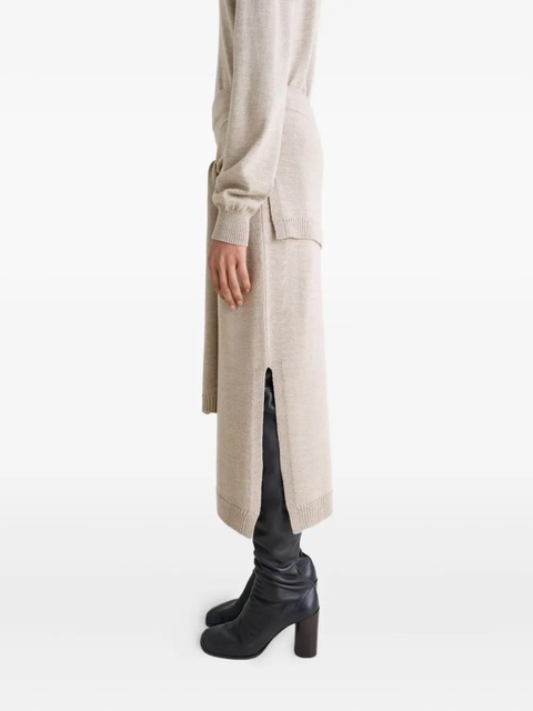 LEMAIRE trompe l'oeil midi knitted skirt - Neutrals - zdjęcie produktu nr 2