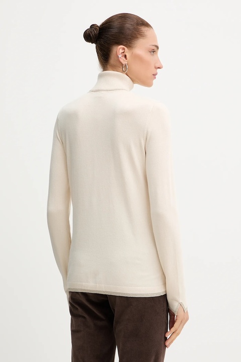 Liu Jo sweter damski kolor beżowy lekki z golfem MF5229 MS49I - zdjęcie produktu nr 2