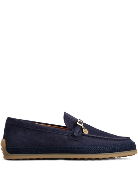 Tod's buckle-detail suede loafers - Blue - zdjęcie produktu nr 1