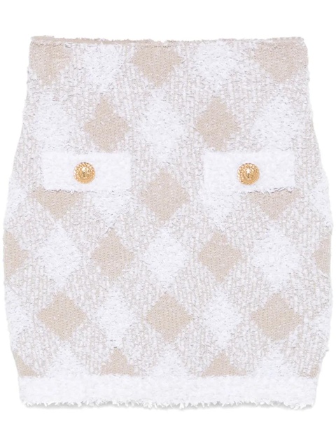 Balmain argyle-pattern mini skirt - White - zdjęcie produktu nr 1