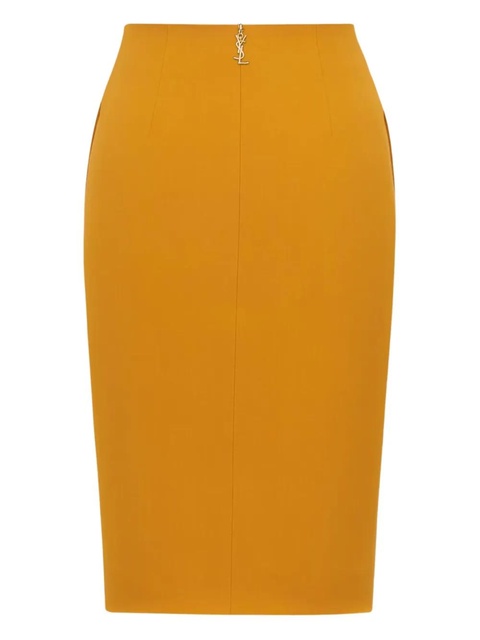 Saint Laurent concealed-pockets midi skirt - Orange - zdjęcie produktu nr 2
