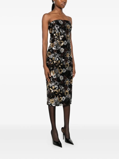 Max Mara sequin-embellished floral-print midi dress - Black - zdjęcie produktu nr 2