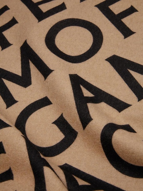 Ferragamo logo intarsia-knit fringed scarf - Neutrals - zdjęcie produktu nr 2