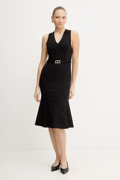 Twinset sukienka kolor czarny midi prosta 252TP2606 - zdjęcie produktu nr 2