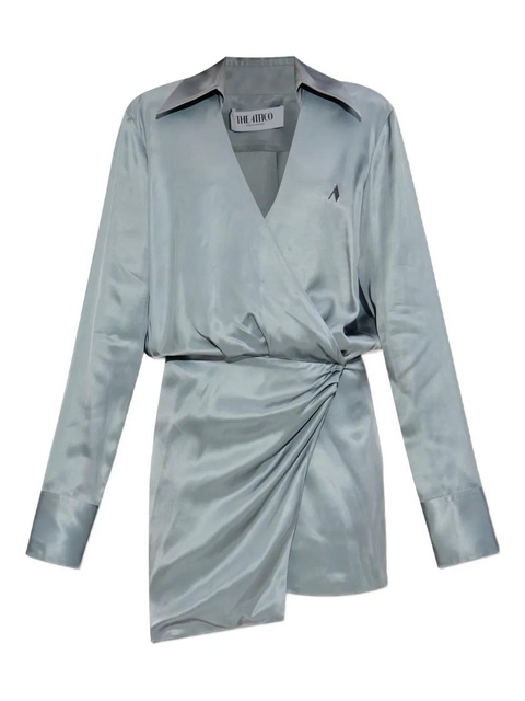 The Attico wrap-front mini dress - Blue - zdjęcie produktu nr 1