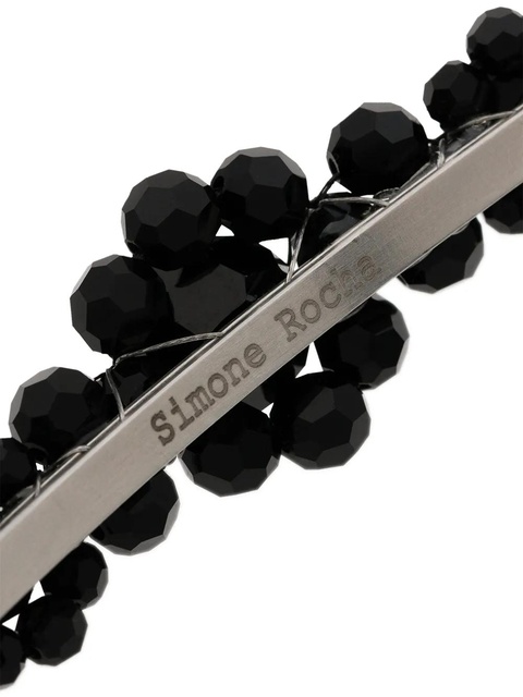Simone Rocha black large floral bead embellished hair clip - zdjęcie produktu nr 2