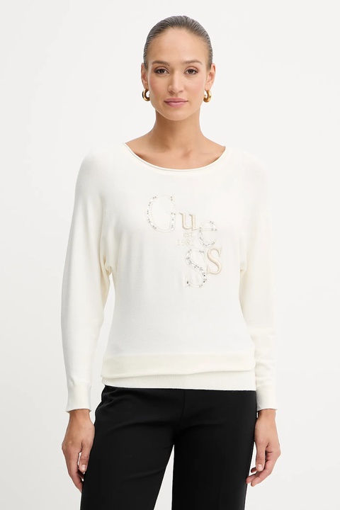 Guess sweter KASSIDY damski kolor beżowy lekki W5YR22 Z2NQ2 - zdjęcie produktu nr 1
