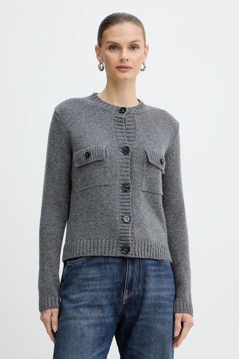 Weekend Max Mara kardigan wełniany OLBIA damski kolor szary 2525346032600 - zdjęcie produktu nr 1