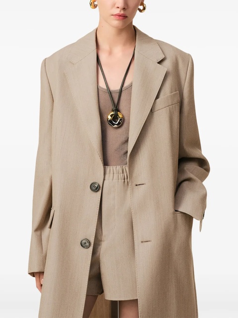 AMI Paris slit-detail maxi coat - Neutrals - zdjęcie produktu nr 2