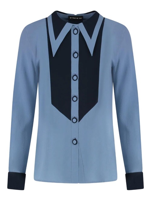 ETRO geometric-detail shirt - Blue - zdjęcie produktu nr 1