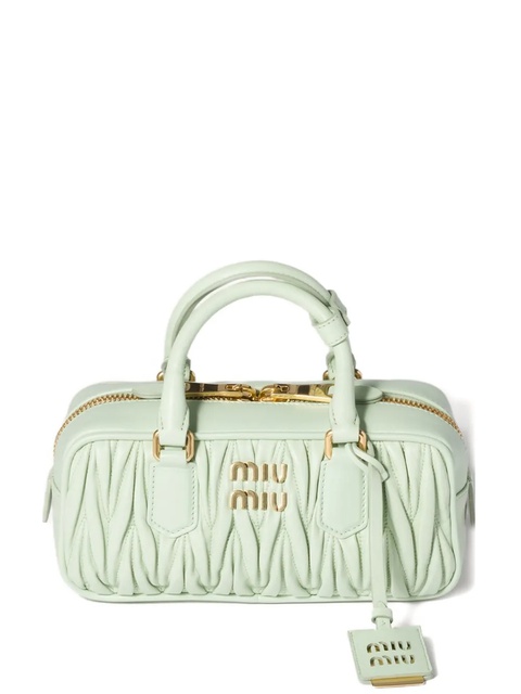 Miu Miu Arcadie matelassé leather tote bag - Green - zdjęcie produktu nr 1