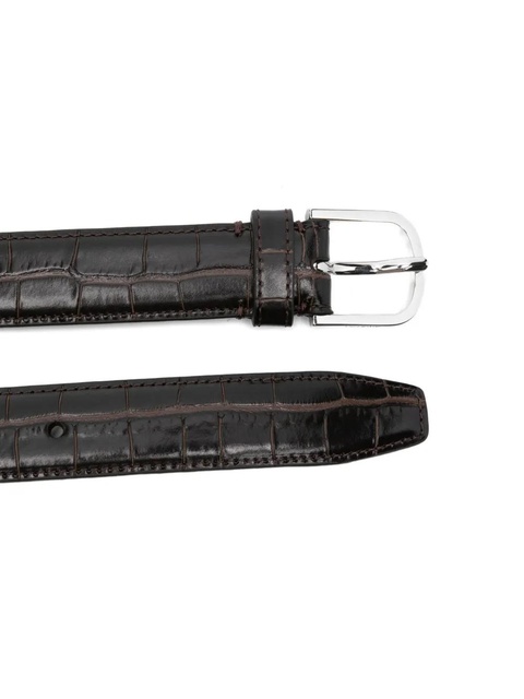 TOTEME crocodile-embossed leather belt - Brown - zdjęcie produktu nr 2