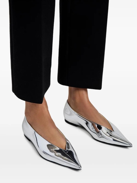 Proenza Schouler Slash pointed-toe flat pumps - Silver - zdjęcie produktu nr 1