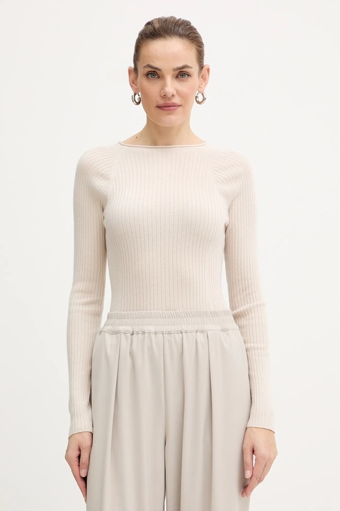 MAX&Co. sweter wełniany damski kolor beżowy lekki 2526366134200 - zdjęcie produktu nr 1