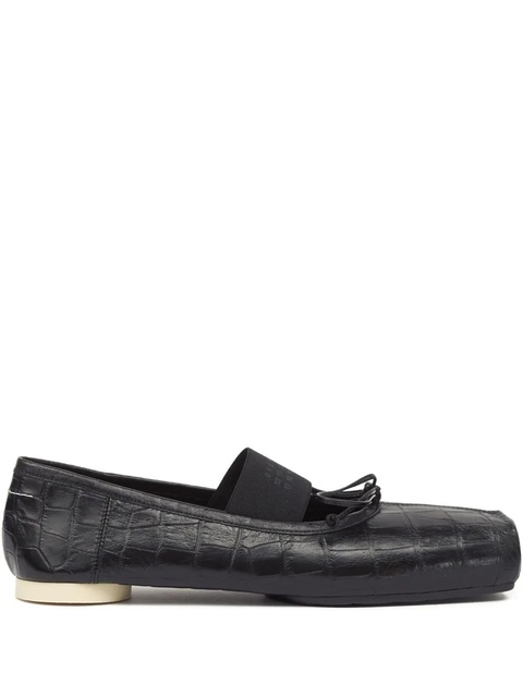 MM6 Maison Margiela crocodile-embossed ballet flats - Black - zdjęcie produktu nr 1