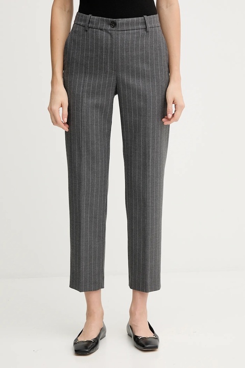 Tommy Hilfiger spodnie damskie kolor szary proste high waist WW0WW46704 - zdjęcie produktu nr 1