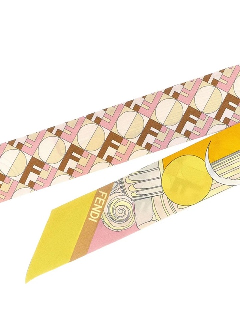 FENDI optical-print silk scarf - Yellow - zdjęcie produktu nr 2