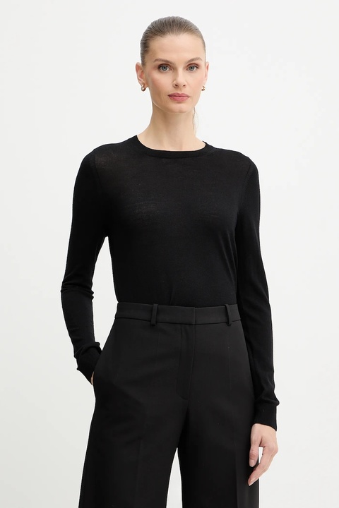 BOSS sweter wełniany damski kolor czarny lekki 50544987 - zdjęcie produktu nr 1
