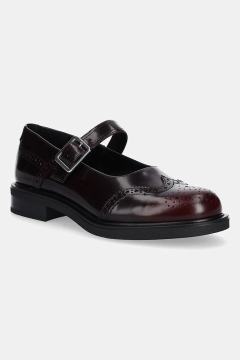 Vagabond Shoemakers półbuty skórzane FREYA damskie kolor bordowy na płaskim obcasie 6006-504-54 - zdjęcie produktu nr 1