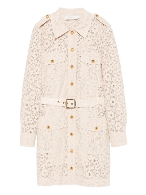 ZIMMERMANN floral-lace belted mini dress - Neutrals - zdjęcie produktu nr 1