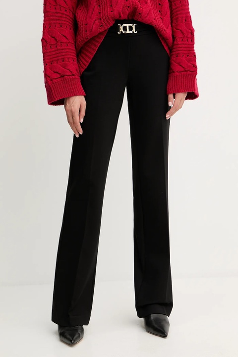 Twinset spodnie damskie kolor czarny proste high waist 252TP2602 - zdjęcie produktu nr 1