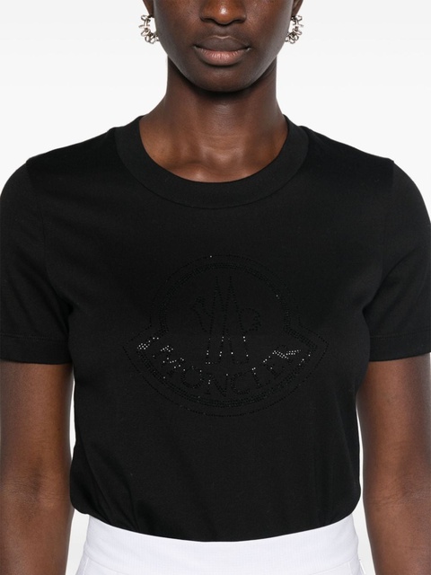 Moncler rhinestone-logo T-shirt - Black - zdjęcie produktu nr 2