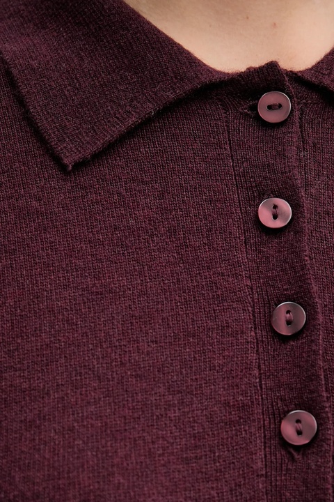 United Colors of Benetton sweter z dodatkiem wełny damski kolor bordowy lekki 102HD301H - zdjęcie produktu nr 2