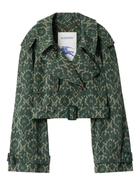 Burberry graphic-print belted jacket - Green - zdjęcie produktu nr 1
