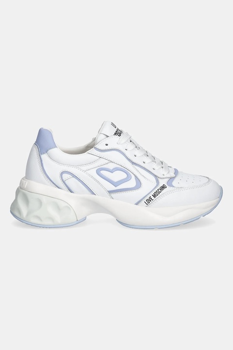 Love Moschino sneakersy skórzane kolor biały JA15296G1MIA110E - zdjęcie produktu nr 1