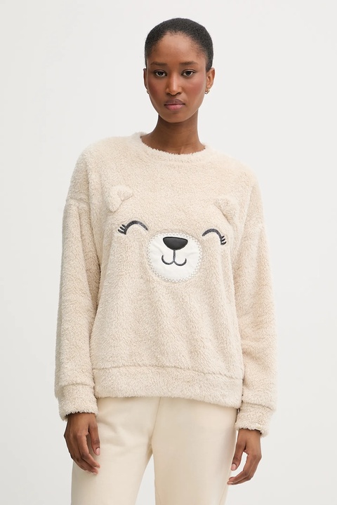 United Colors of Benetton bluza piżamowa damska kolor beżowy 3UKC3M07Z - zdjęcie produktu nr 1