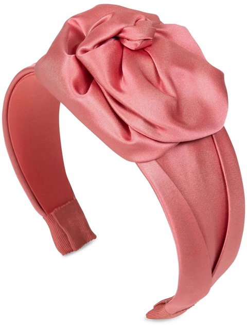 Jennifer Behr Rosalina floral-appliquéd silk headband - Pink - zdjęcie produktu nr 2