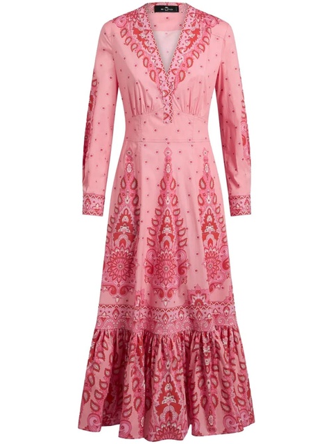 ETRO printed poplin midi dress - Pink - zdjęcie produktu nr 1