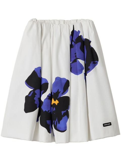 Miu Miu printed poplin midi skirt - White - zdjęcie produktu nr 2