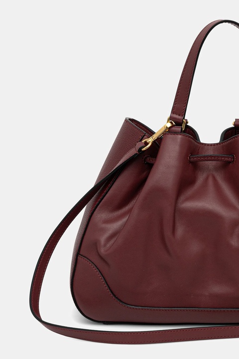 Pollini torebka skórzana kolor bordowy PC4428PP0N QG1 - zdjęcie produktu nr 1