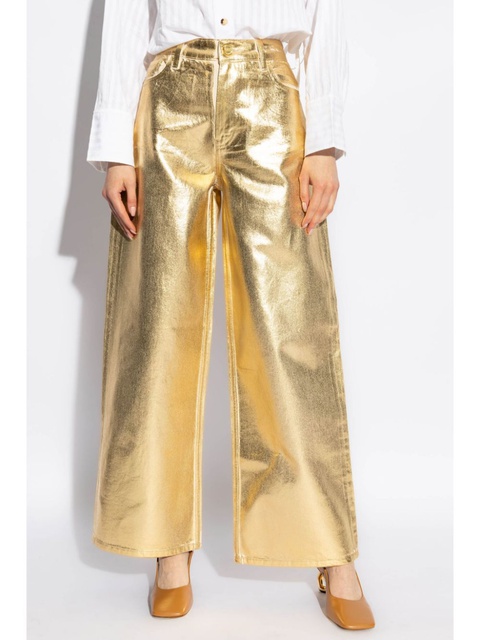 GANNI metallic-effect cotton jeans - Gold - zdjęcie produktu nr 2