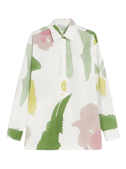 Max Mara Verace abstract-print long-sleeve shirt - White - zdjęcie produktu nr 1