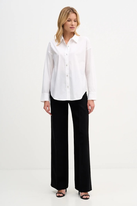 Dkny koszula bawełniana damska kolor biały regular z kołnierzykiem klasycznym DJ6W2171 - zdjęcie produktu nr 1