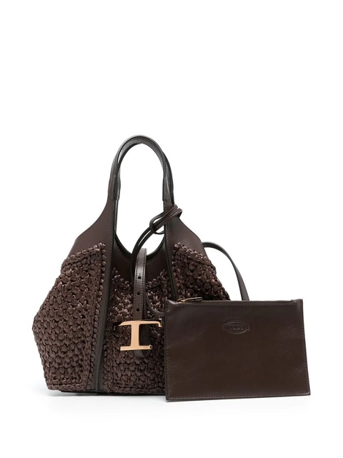 Tod's T Timeless woven tote bag - Brown - zdjęcie produktu nr 1