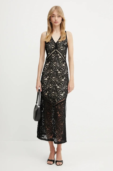 Guess sukienka CHRISTEL kolor czarny maxi dopasowana W5GT37 KCS90 - zdjęcie produktu nr 1