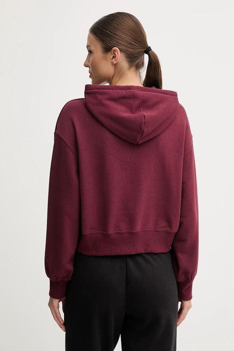 Puma bluza damska kolor bordowy z kapturem gładka 629746 - zdjęcie produktu nr 2