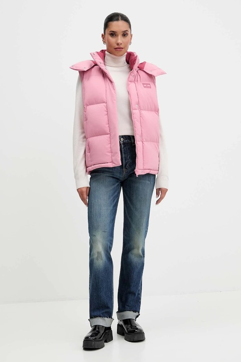 Tommy Jeans bezrękawnik puchowy kolor różowy zimowy DW0DW21627 - zdjęcie produktu nr 2