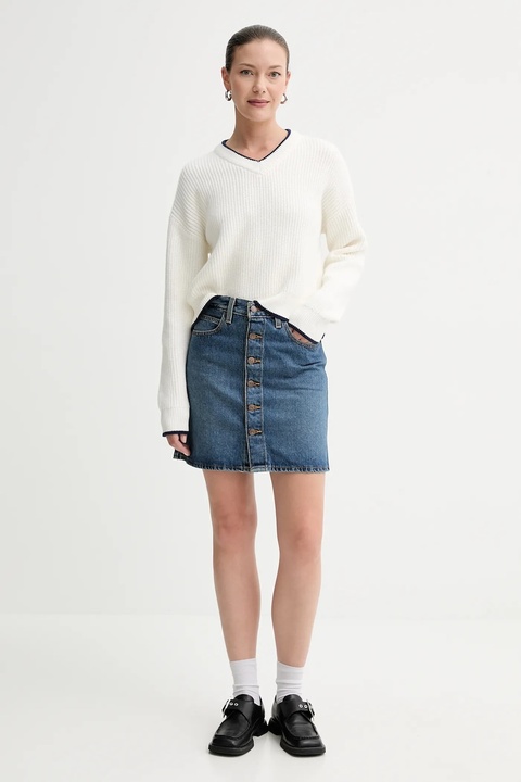 Levi's sweter z domieszką wełny damski kolor beżowy ciepły 0037O - zdjęcie produktu nr 2