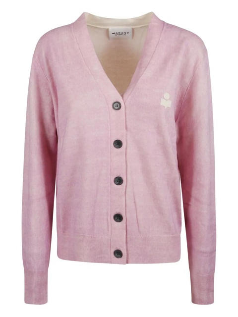MARANT ÉTOILE logo-embroidery button-fastening cardigan - Pink - zdjęcie produktu nr 2