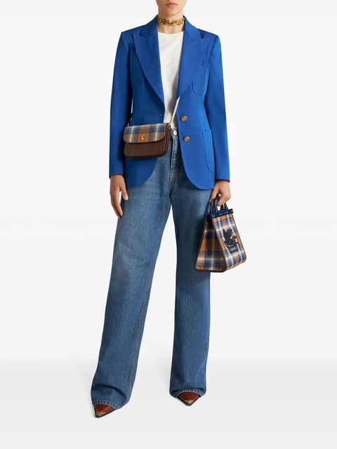 ETRO Pegaso-buttons stretch-cotton blazer - Blue - zdjęcie produktu nr 2