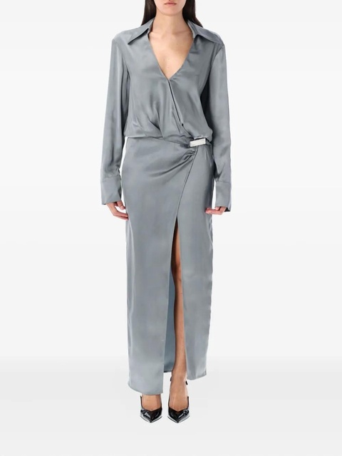 The Attico satin wrap dress - Blue - zdjęcie produktu nr 1