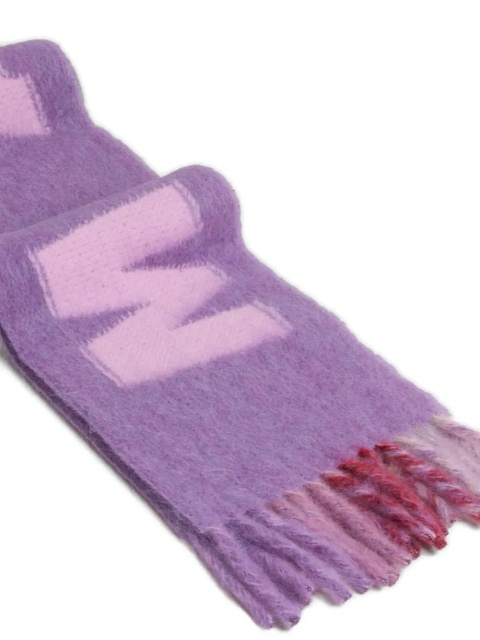 Marni logo fringed scarf - Purple - zdjęcie produktu nr 2