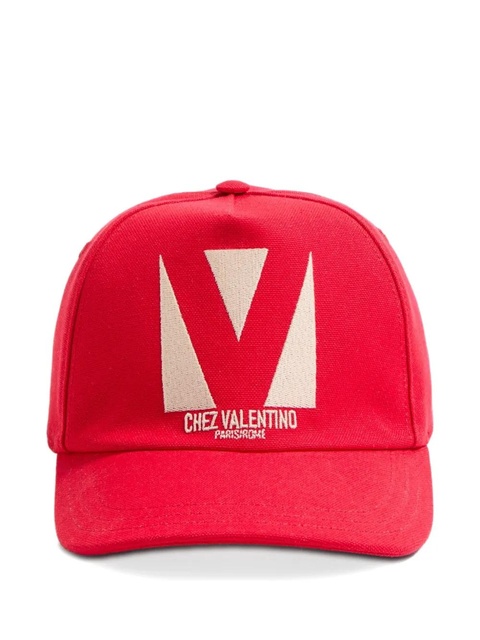 Valentino Garavani Chez cotton baseball cap - Red - zdjęcie produktu nr 1