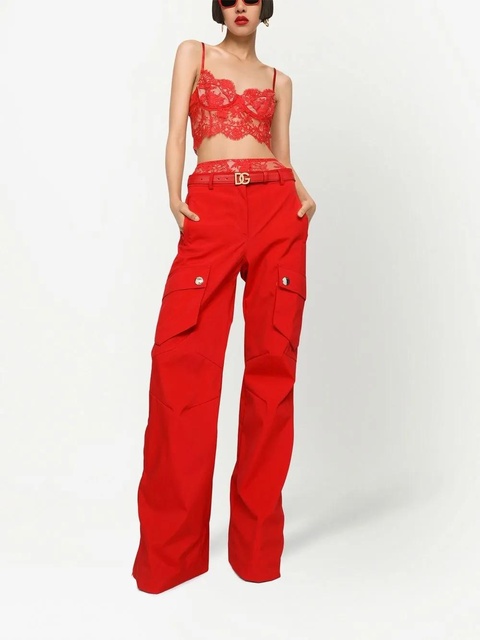 Dolce & Gabbana high-waisted lace briefs - Red - zdjęcie produktu nr 1